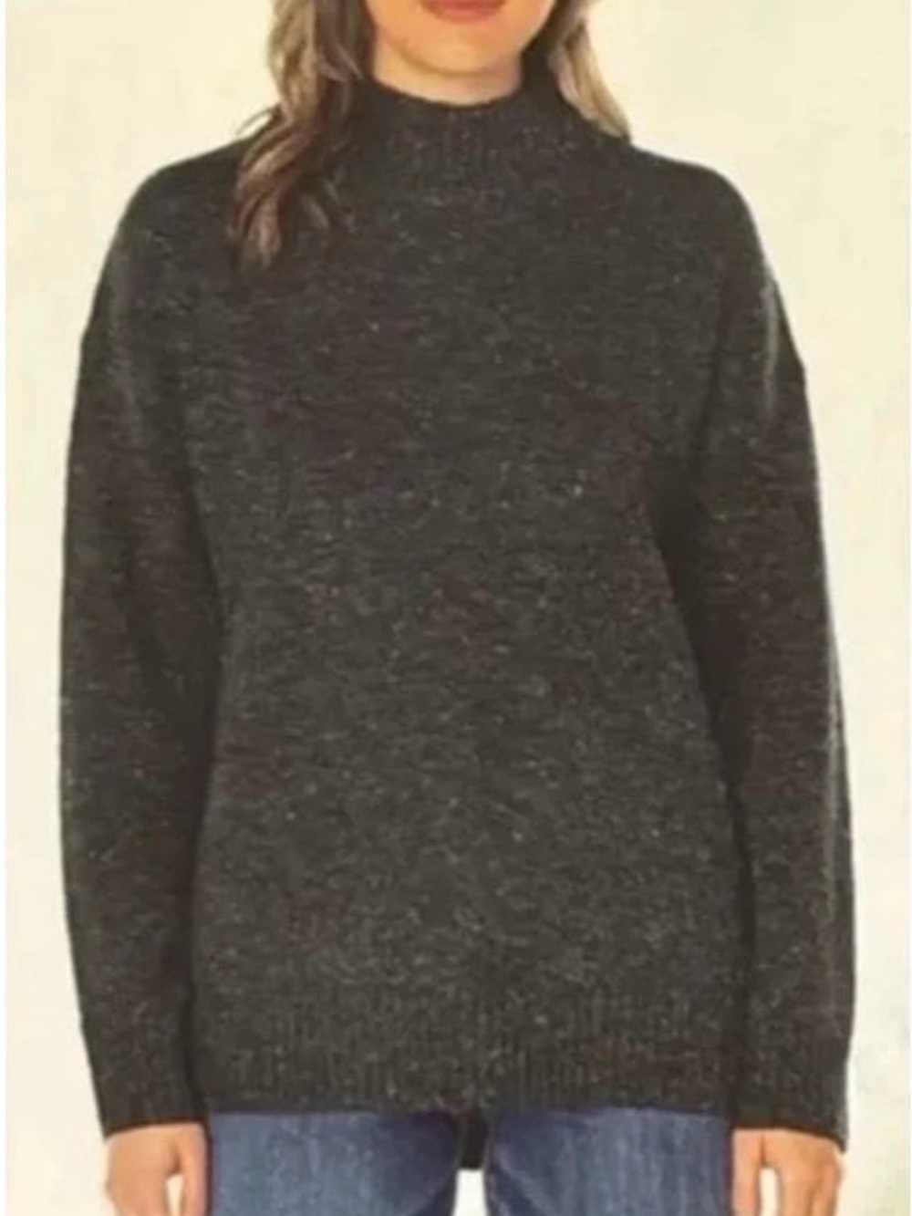 Well Worn Women's High-Neck Sweater in Charcoal Heather